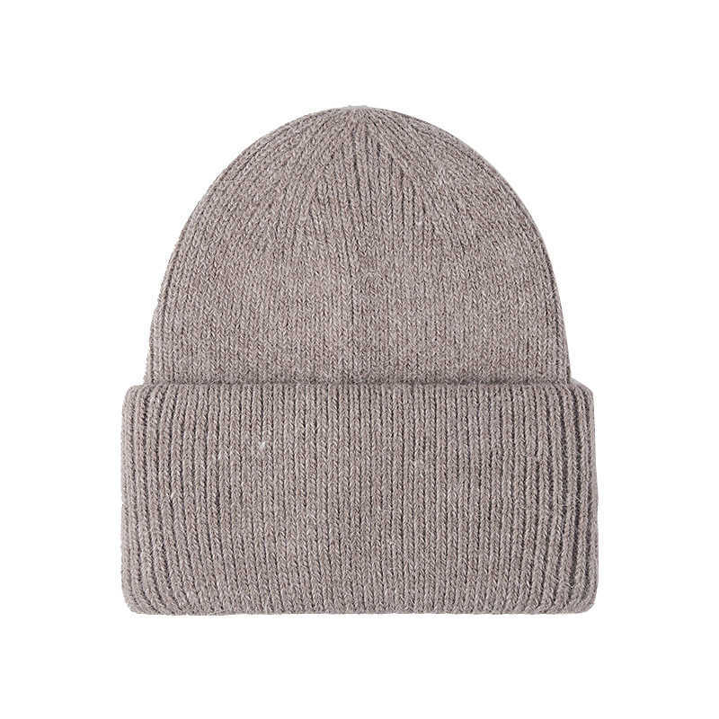 Autumn Winter New Knitted Hat for Women with Rabbit Fur Pullover Hat Fashionable Versatile Ear Protection Outdoor Warm Winter Yarn Hat H251020