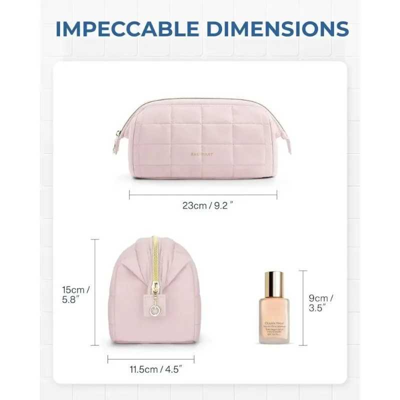 Makeup Bag Travel Toiletry Bag Puffy Padded Make Up Bags Wide Open Pouch Purse Travel Essentials Toiletries Accessories BrushesW251021