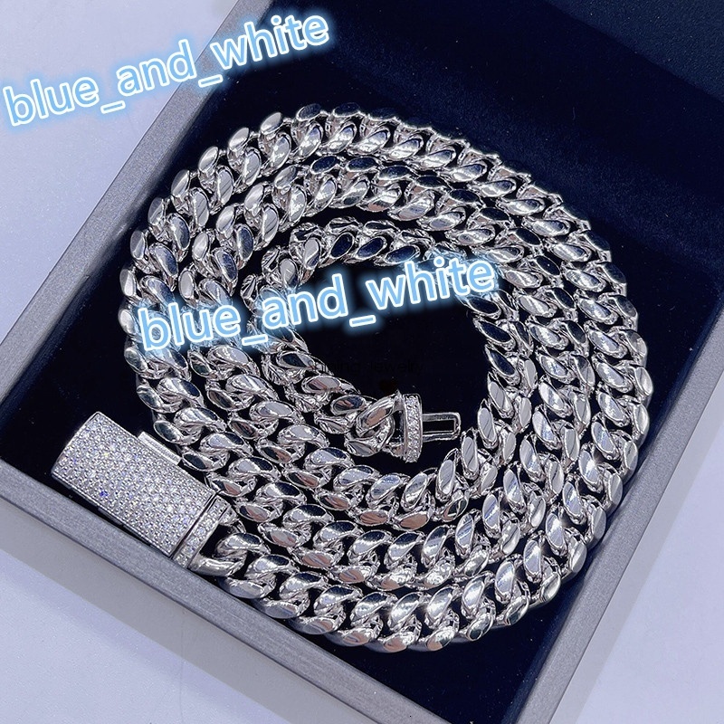 Droipshipping Ready to Ship Moissanite Clasp Lock Miami Thick 8MM Silver Cuban Chain