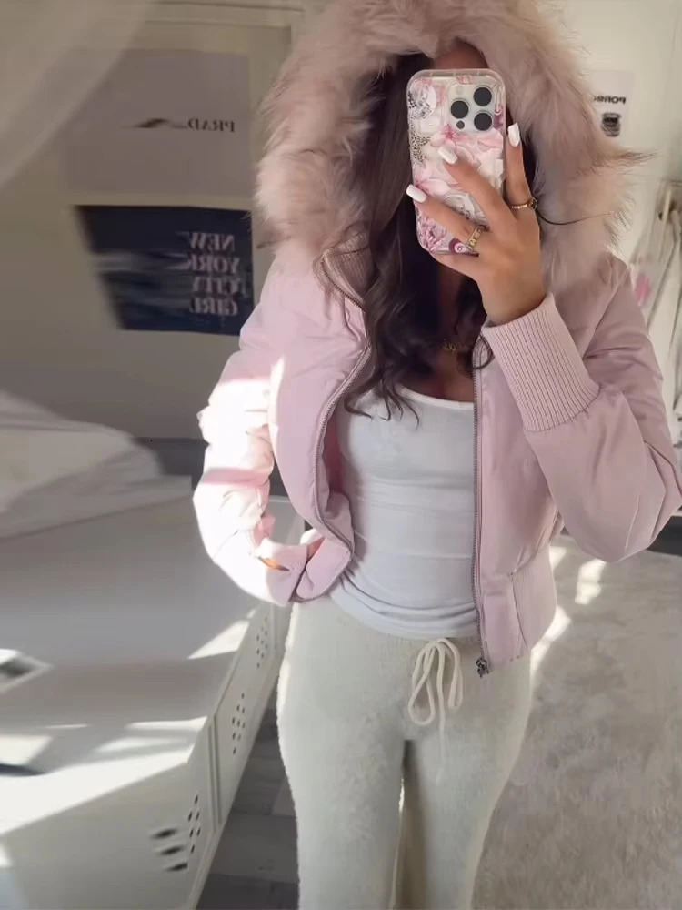 Fashion Hooded Womens Padding Coats Street Loose Zipper Long Sleeve Female Jacket 2025 Winter Soild Thicken Lady Outwears 251021