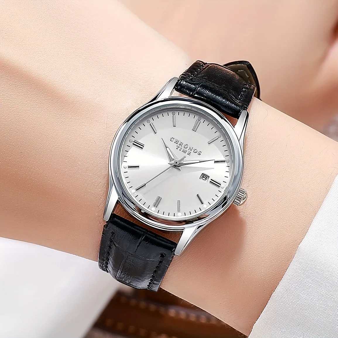 CHRONOS Womens Fashion Elegant Leather Str Calendar Quartz es for Daily Work Travel Tren Womens StudentXJ251021