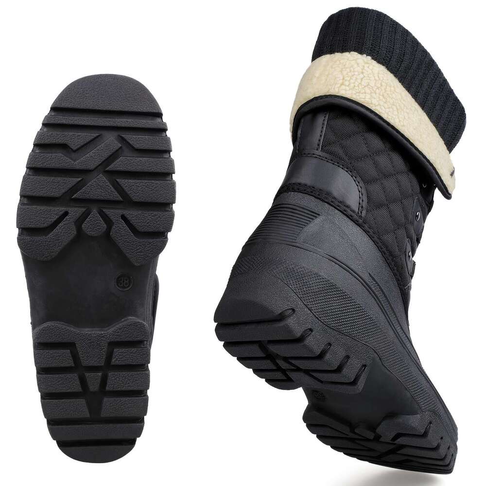 Warm Lined Knixmax Outdoor For Ladies | Non-Slip Boots With Upper - Winter Snow Season Shoes