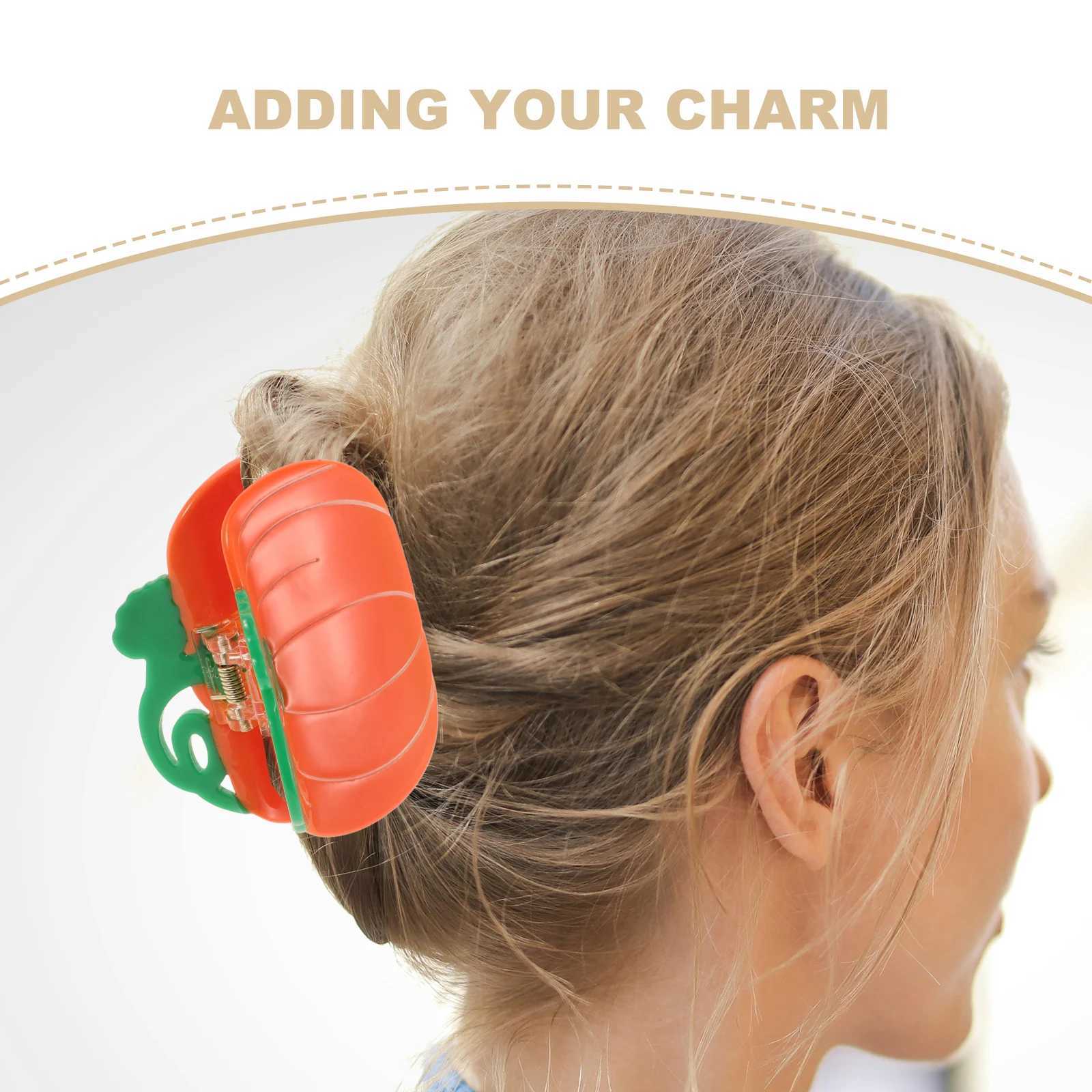 Halloween Pumpkin Bat Hair Claw Clip Back Of The Head Grab Clip Shark Clip Headdress For Women Girls Hair AccessoriesW254021