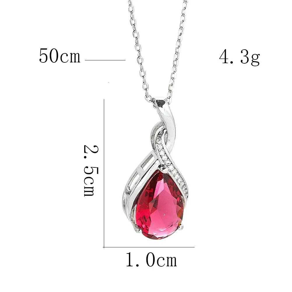 1PC Natural Red Crystal Pendant Necklace Fashion Romantic Angel Tears Pendant Ladies Jewelry Statement Jewelry Party Gifts D251021
