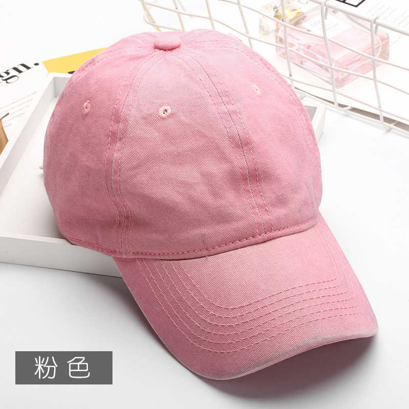 Hat Female Cap Lovers Plate Solid Color Used Cotton Baseball Cap Mens Plate Washed Hat H251020