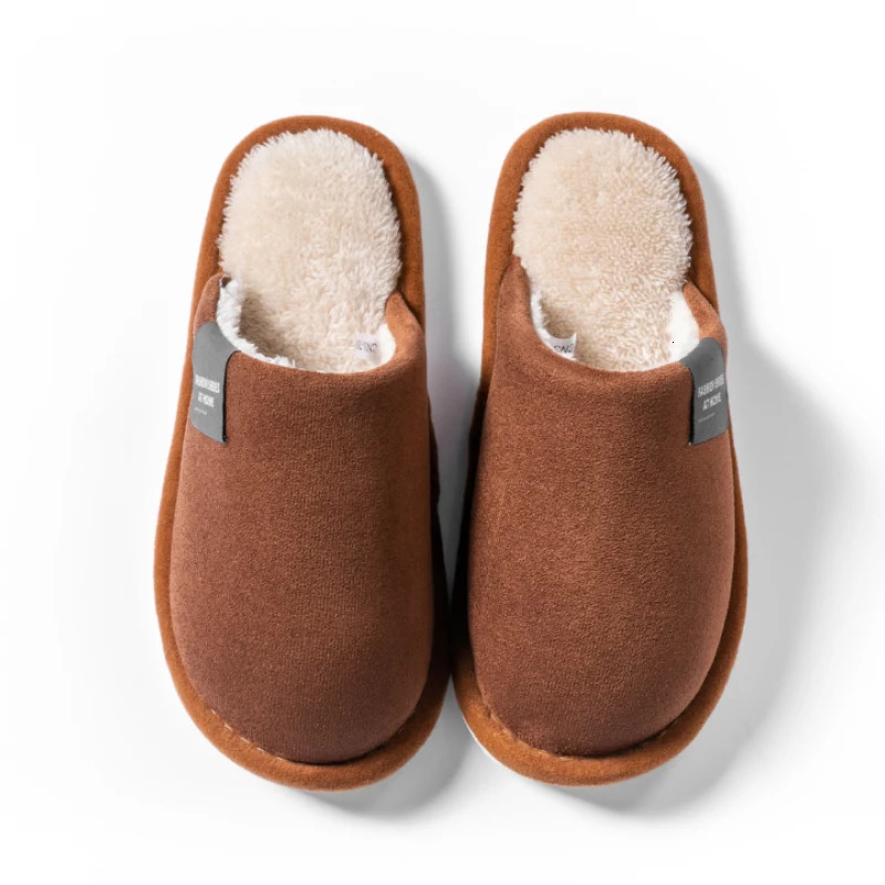 Winter Warm Slippers Men House Non Slip Soft Shoes Comfortable Flat Heel Home Indoor Bedroom Plush Slippers Bedroom Female shoes 251021