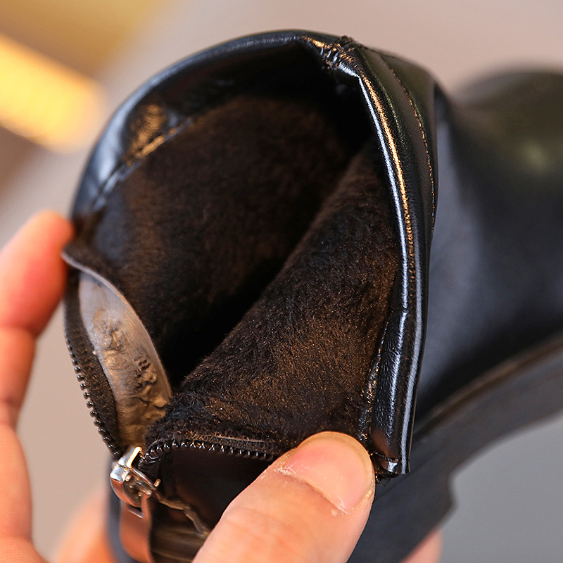 Girl Boots Design Kids Girls Ankle Boots Children Toddler Short Leather Boots Kidszworld Black Brown Color Side Zipper Sizes 22 - 31 K1184