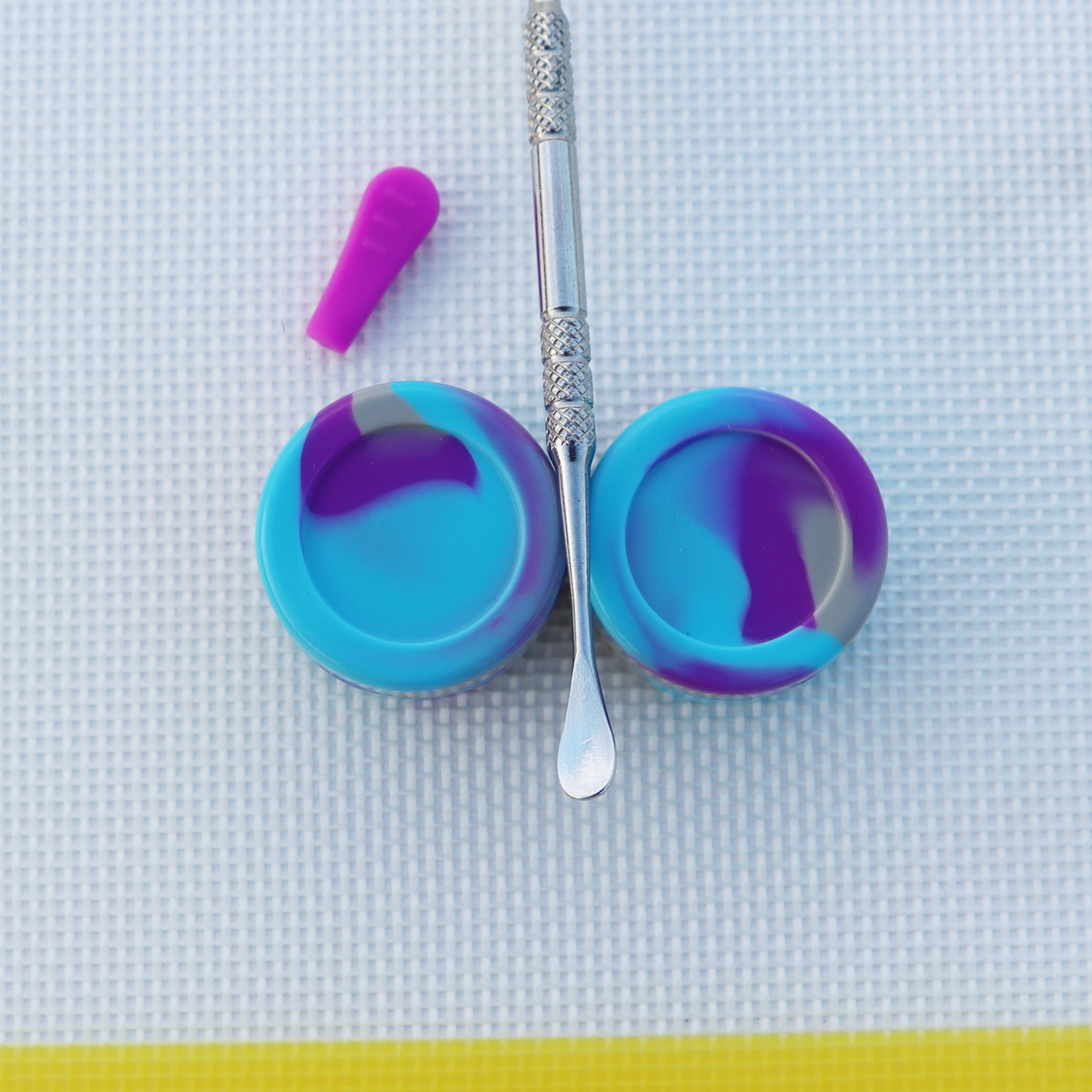 Colorful Silicone Jar Containers Dab Wax Tools dabber tool big silicone pad mat Dab jars Container kits for wax bongs dab rigs smoking pipes Accessori