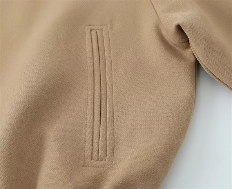 Womens Jacket Fall Solid Color Long Sleeve Zipper Puffy Loose Casual Fashion Simple Versatile Personl 251021