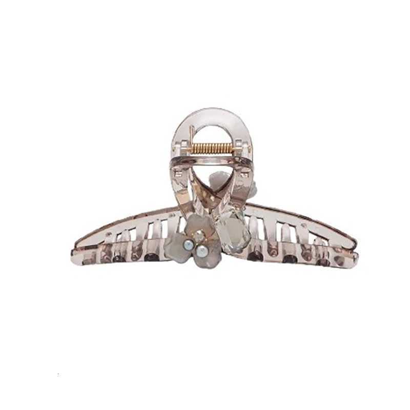 Korean Style Crystal Pearl Flower Hair Clip Highend Large Size Acrylic Hair Grip Womens Back of Head Fashion Hair ClawW254021