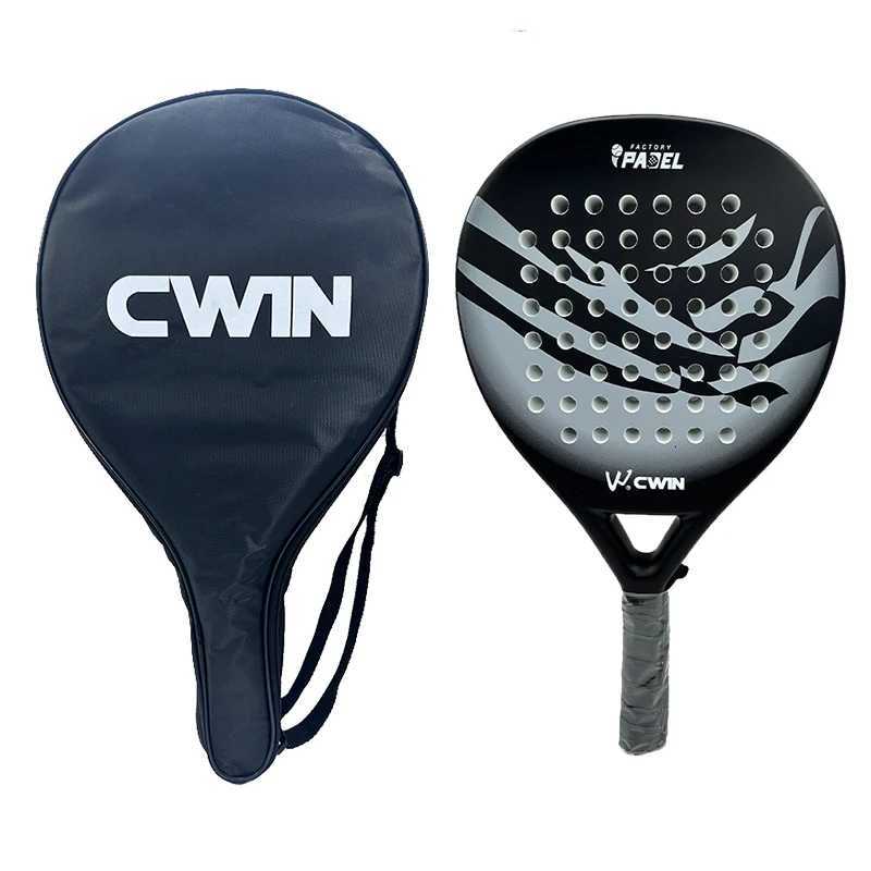 Cwin Paddle Racket Adult Prefessional Carbon Fiber Soft EVA Face Tennis Paddle Racquet with Accessories Padel Bag Cover 2025 W251021