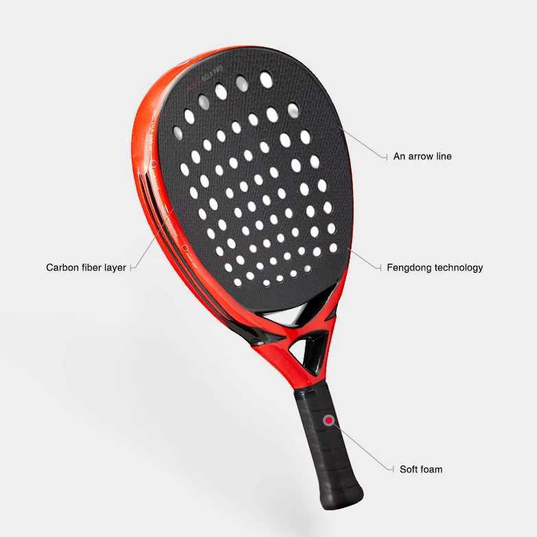 Padel Plate Tennis Racket Carbon Fibre Composite Diamond Shaped EVA Laminated Foam HPS Fengdong 3D SPIN Sports Racquet W251021