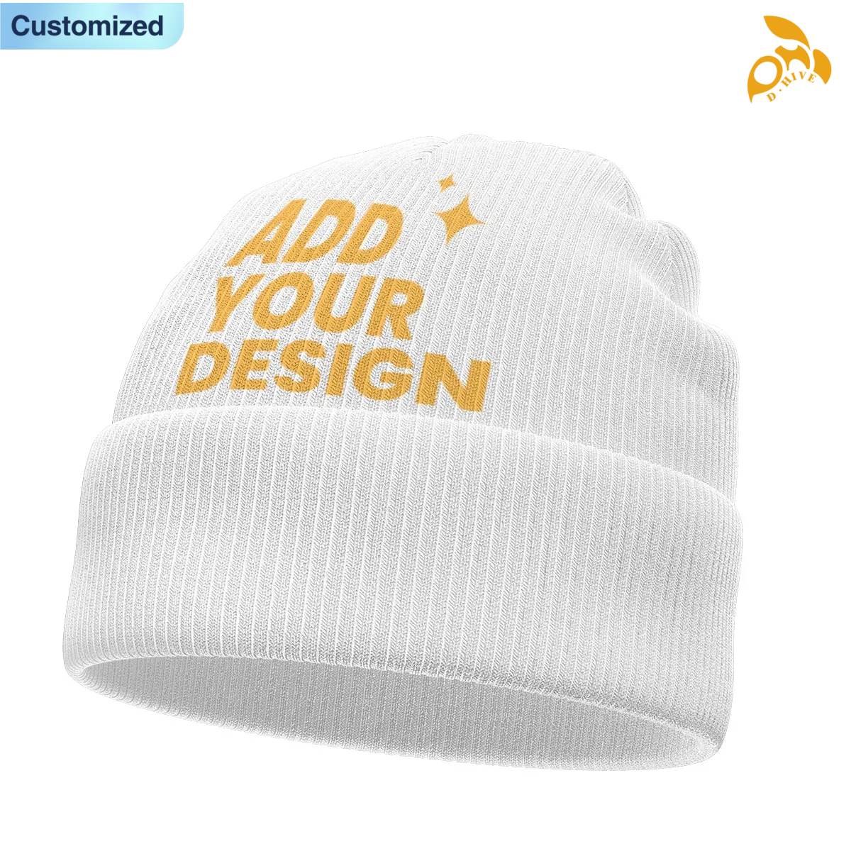 Free Shipping of Customized All-Over Print Knitted Hat Warm Comfortable Soft Fabric Stylish All-Match Lightweight Knitted Hat