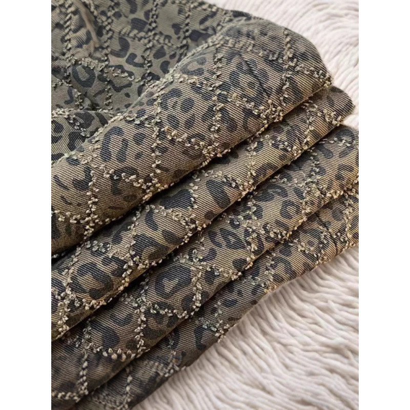 2025 designer autumn new high-end leopard print high waist slim fit jeans women's street style American retro casual pants