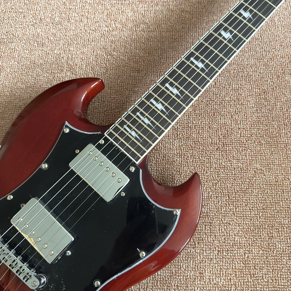 Hot!! Young Guitar AC/DC Inlaids black rosewood Fretboard electric Guitar,SG signature guitarra