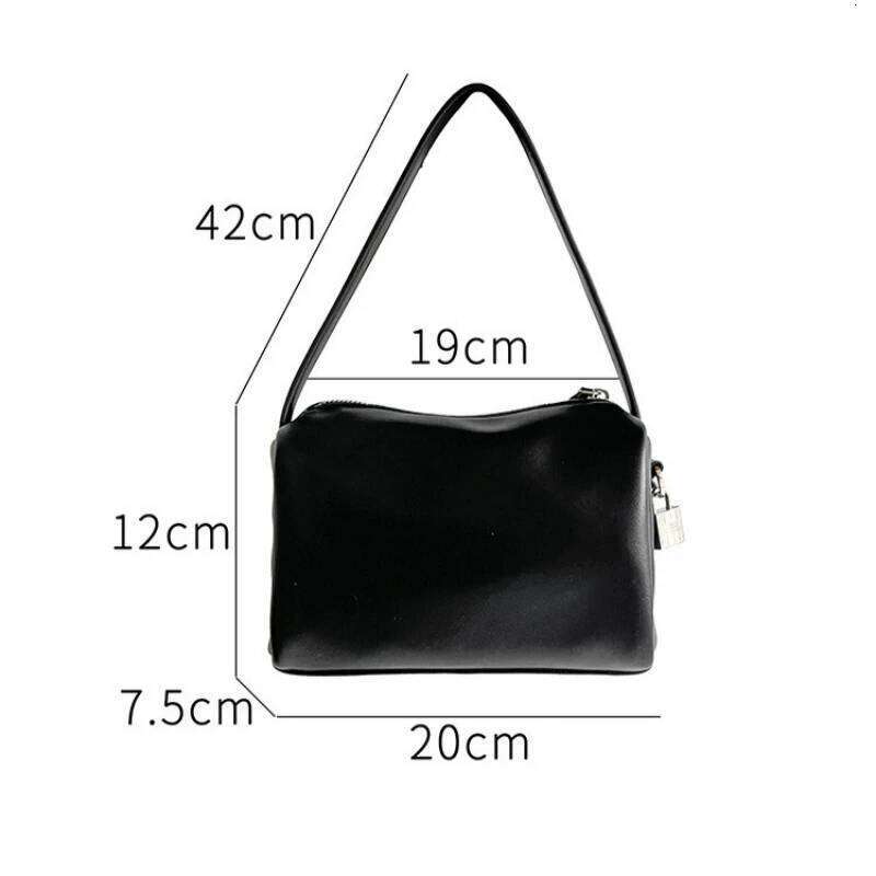 Classic Women New Fashion Solid Color Boston Shoulder PU Soft Leather Pillow Bag Retro Versatile Commuting Handbag