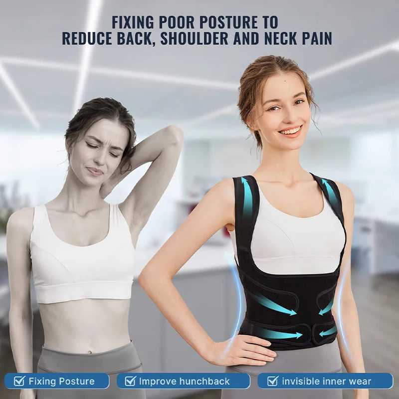 Back brace for men and women adjustable back and waist support belt shoulder posture support improves scoliosis D251021