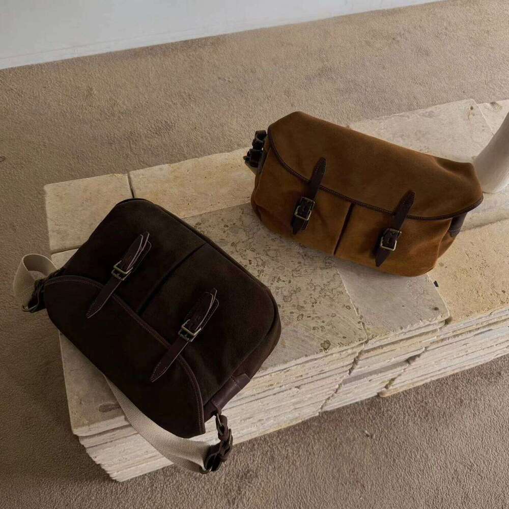 Suede Vintage Postman Autumn Winter New Niche Design Multi-Pocket College Y2k Fashion Women's One-Shoulder Crossbody Bag Suotong1021