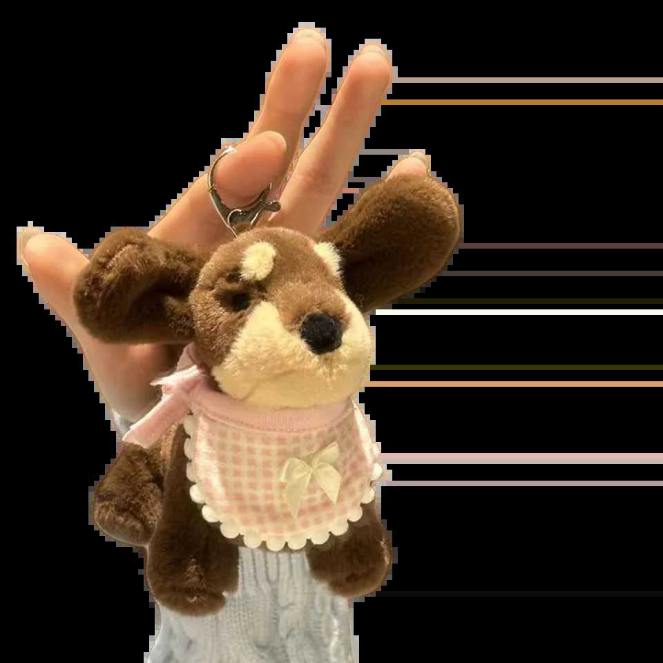 Plush Bag Decoration Small Cartoon Dog Bag Charm Cute Sausage Dog Pendant Cute Dog Backpack Keychain For Gifts Backpack W251021