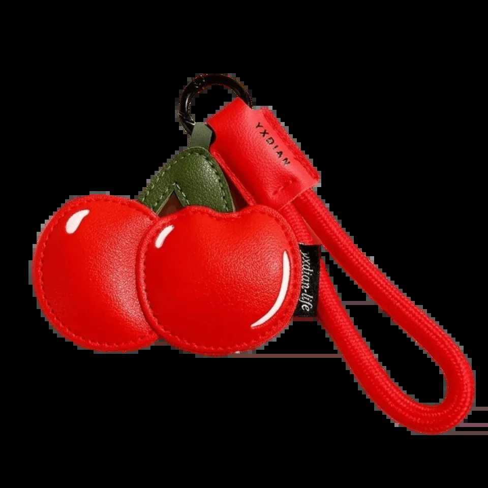 Cute PU Leather Fruit Keychain Pink Peach Yellow Lemon Cherry Bag Pendant Versatile Cartoon Bag Accessories Backpack Decoration W251021