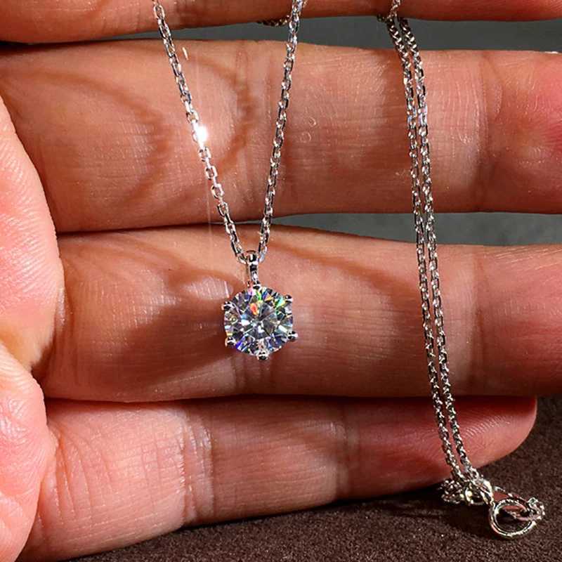 CAOSHI Classic Round 6 Claws Zircon Stone Pendant Necklace for Women Simple Stylish Engagement Ceremony Jewelry Neck Accessories D251021