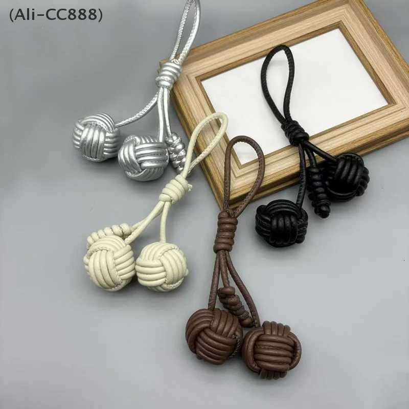 CC88New Leather Leaf Exquisite Cherry Braided Ball Bag Pendant Keychain Womens Bag Decoration Accessories W251021