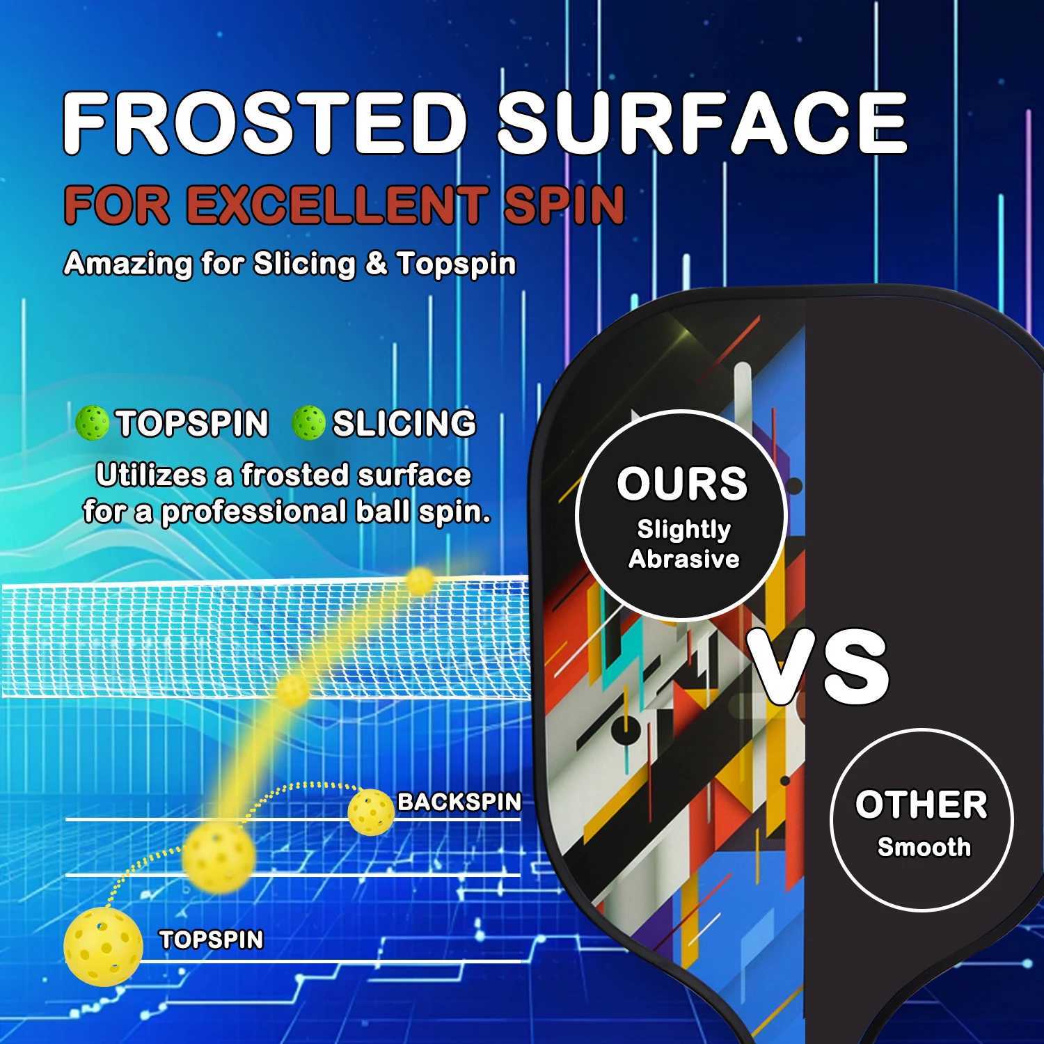 Carbon Fiber Pickleball Paddles Carbon Fiber Fiberglass Hybrid Face Pickleball Racket Pickle Ball Paddle Set For Beginners W251021