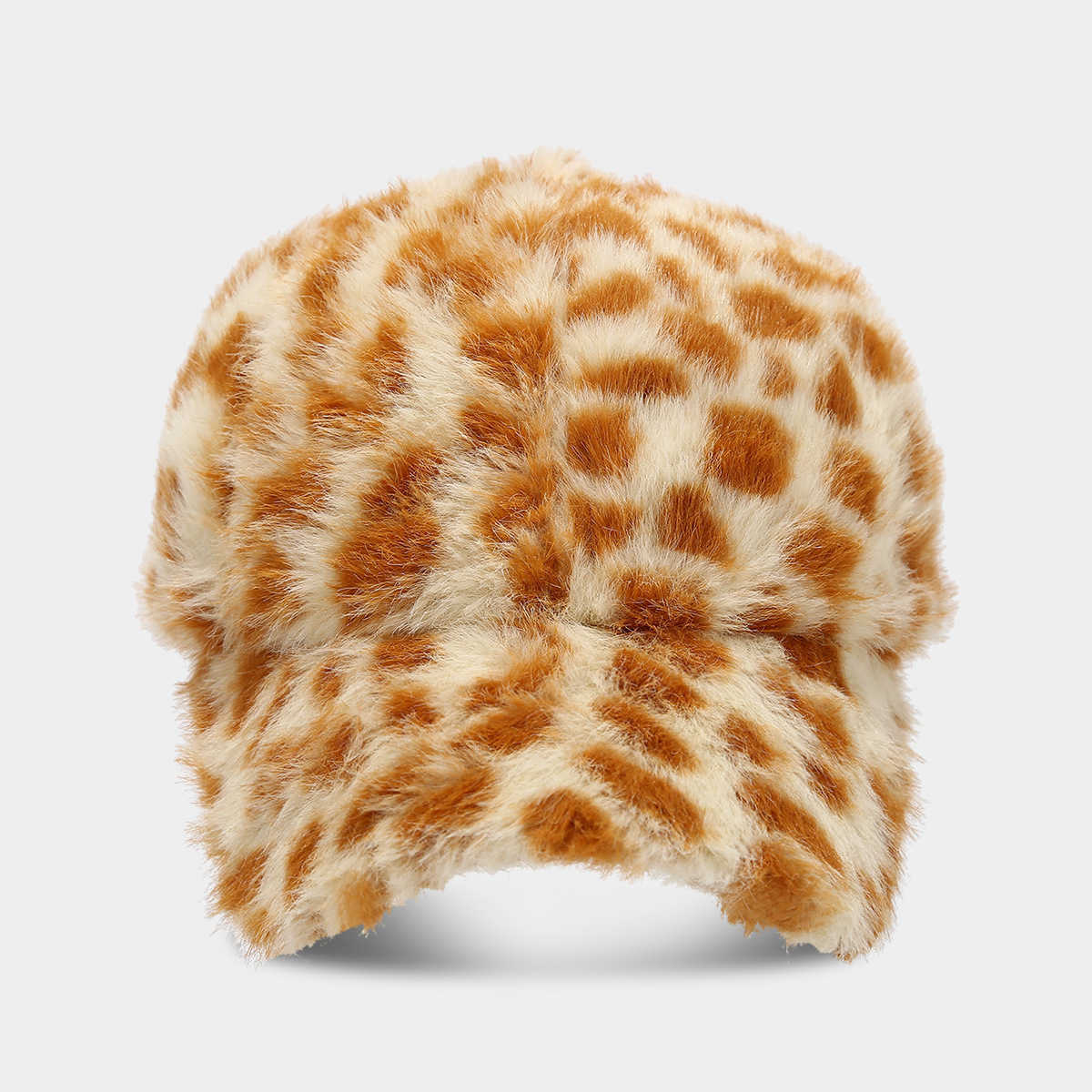 Tiger Pattern Plush Duckbill Cap for Women Slimming Fashionable Outdoor Casual Sunshade Baseball Cap H251020