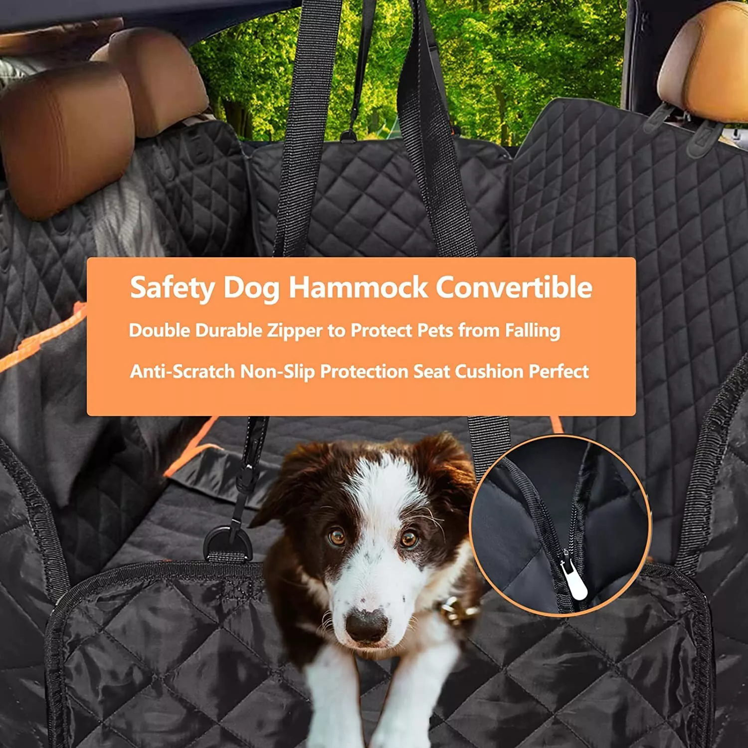 Dog Car Seat Cover Seat Extender Dog Hammock Backseat Heavy Duty Nonslip Durable Safety Waterproof Pet Mat Back Seat Covers for Cars Trucks and SUVs