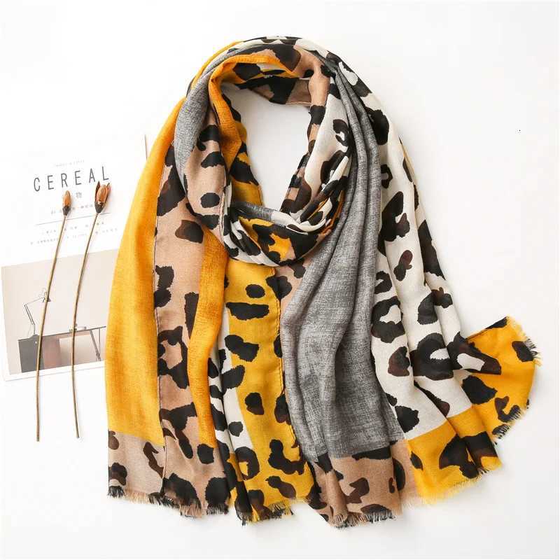 Spring Designer unique luxury brown ladies wild leopard scarf female long scarf shawl thin brown fashionable scarf long shawl W251021