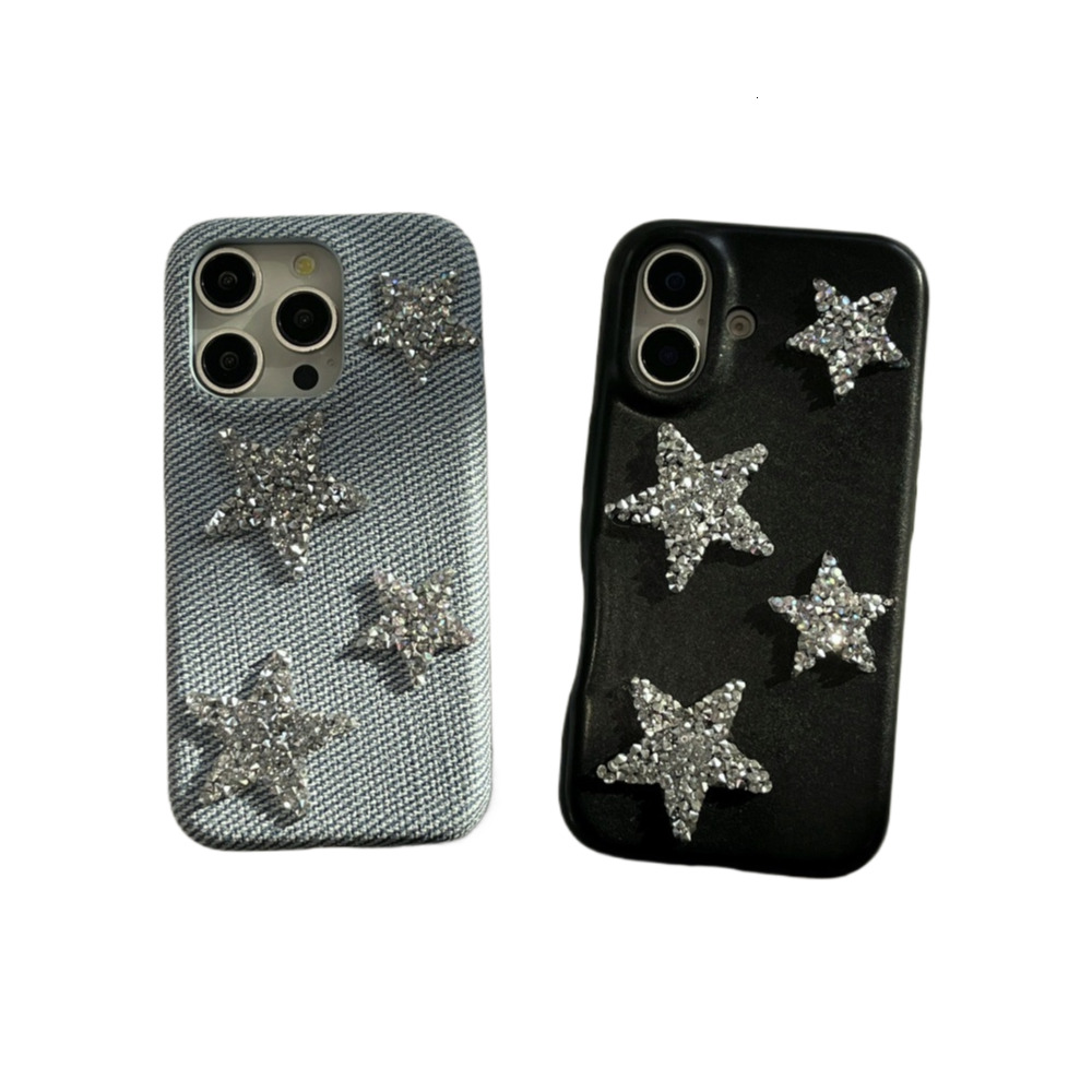 Diamond-Encrusted Small Five-Pointed Star Phone Case Compatible with iPhone 17/16/15 PRO Simple Niche iPhone 14/13P