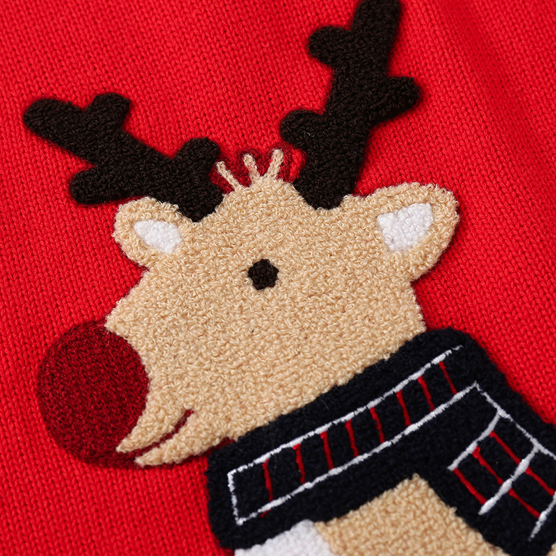 New hot selling children's Christmas sweaters cartoon reindeer boys and girls sweaters fashionable and warm winter thick sweaters