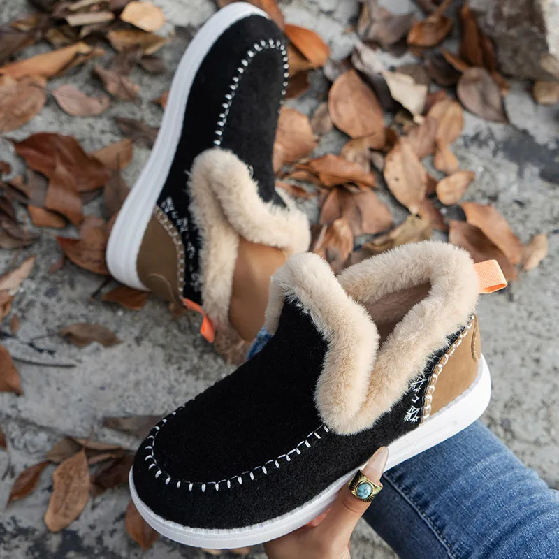 Boots 2025 Winter Shoes For Woman Fur Botas Mujer Casual Womens Ankle Boots Winter Footwear Female Rubber Snow Boots For Women 251021