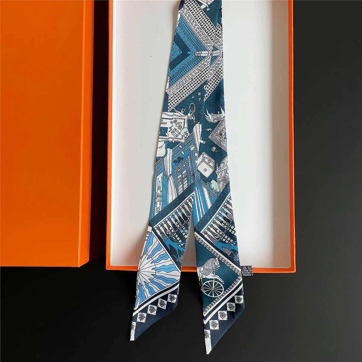 2024 Brand Design CarriageTwill Silk Scarf Luxury Fashion Scarf Women Foulard Skinny Bag Scarves Neckerchief Hair Headband W251021