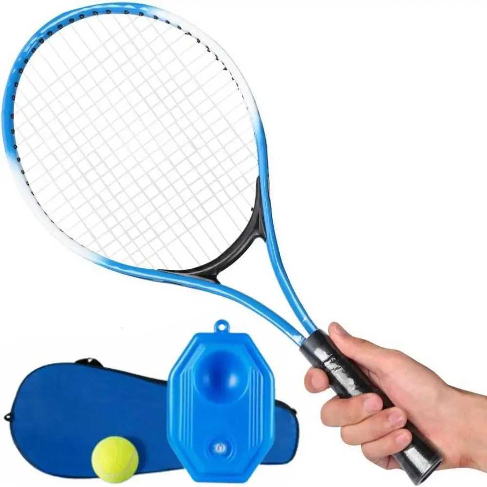 Single Tennis Racket Set for Kids Portable Lightweight Tennis Trainer Rebound with Carry Bag 23inch Tennis Racquets Set W251021