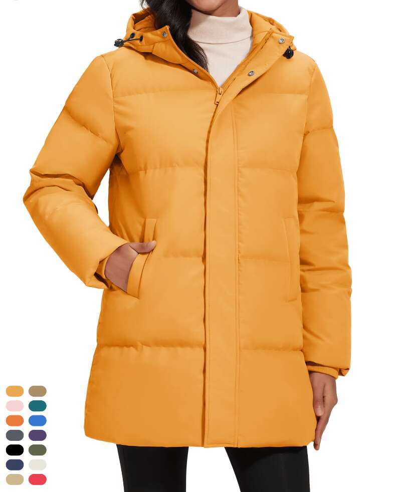 Winter Quilted Duck Feather Down Jackets Womens Padded Puffer Warm Hooded Long Coats Thermal Waterproof Thick Outerwear womens coat