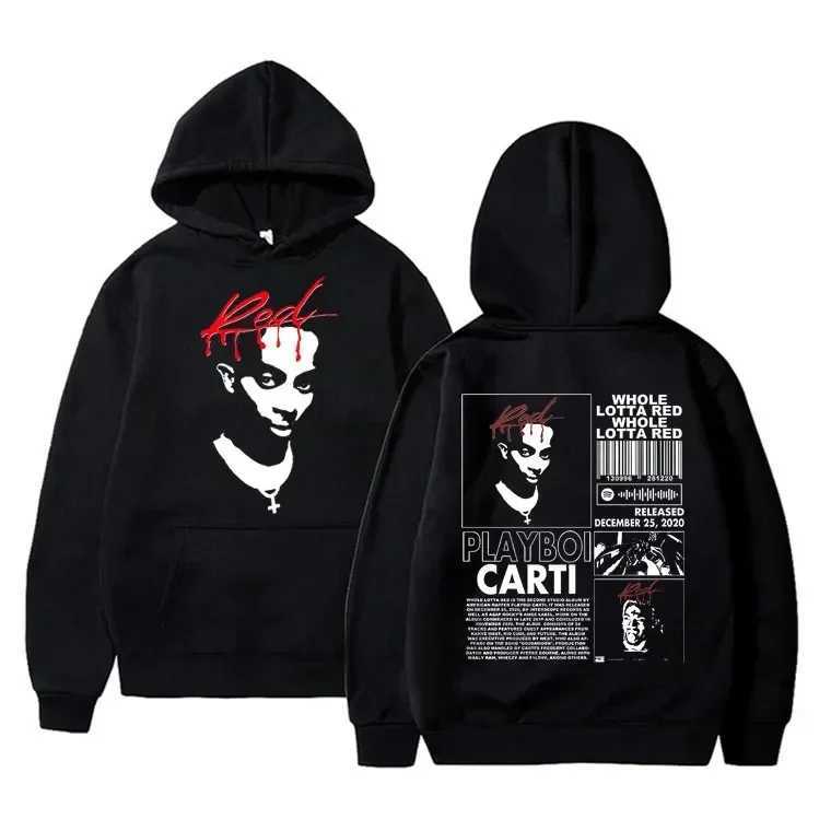 Carti Hiphop Rapper Rock Print Men Oversized Hoodie Sporty Street Fashion FLeece Autumn Winter LongsLeeve Sweatshirt W251021