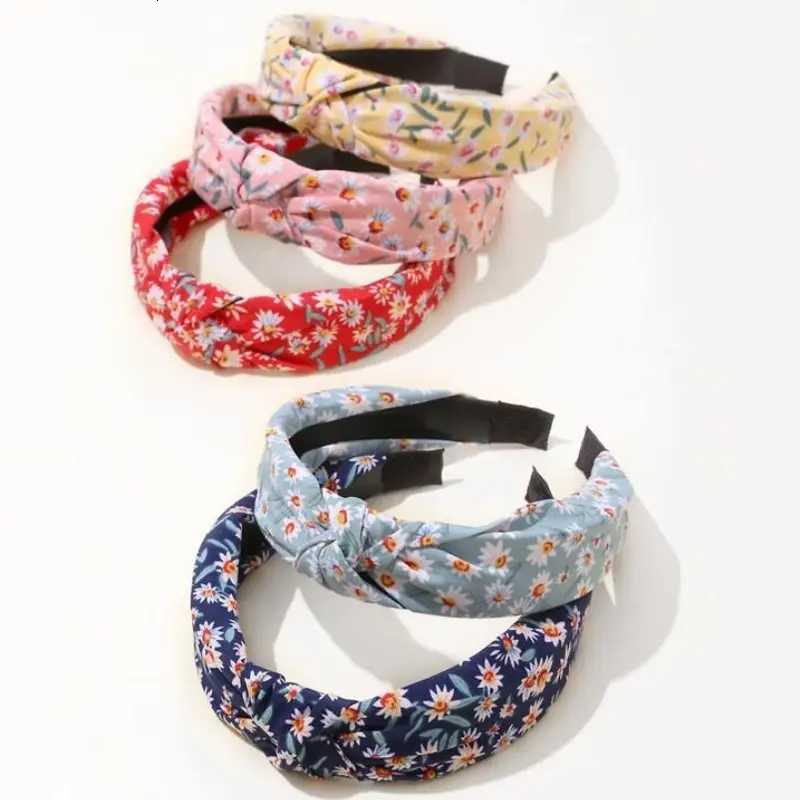 5pcs Europe And The United States Flowers With Simple Adult Hair Bands Fashion Broken Flowers Small Daisy Knot Hair BandsW254021