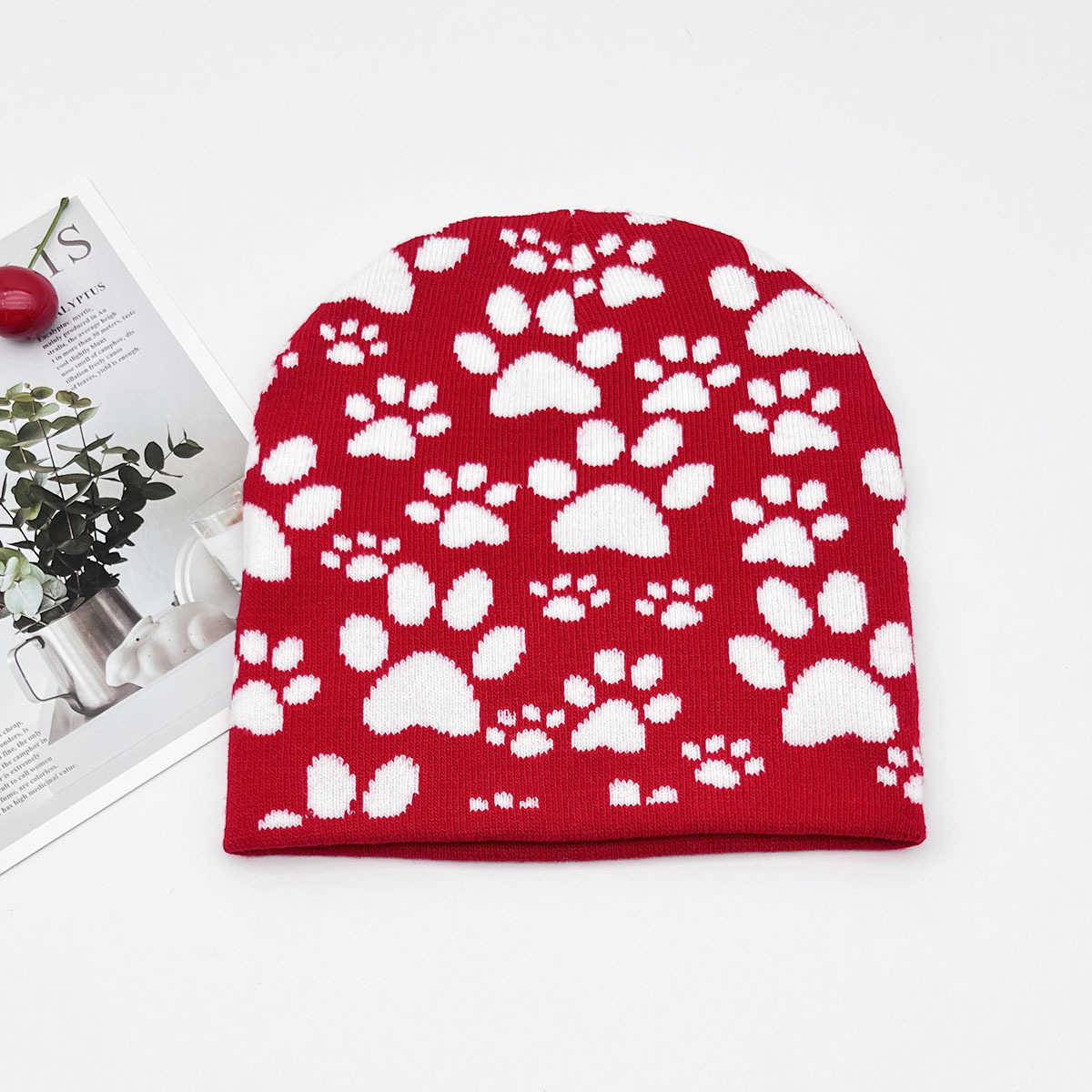 Claw Print Jacquard Knitted Hat Autumn Winter New Warm Hat Animal Knitted Hat 2025 Skin Hat H251020