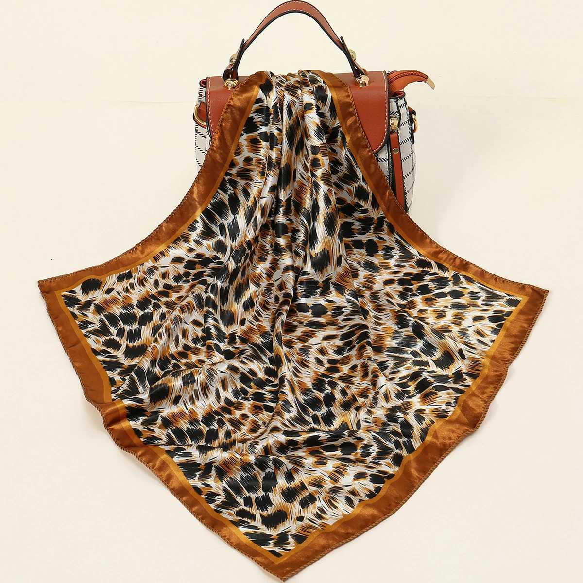 5050cm Small Size Square Scarf Hijab Women Silk Feeling Satin Hair Wraps Luxury Printed Neckerchief Fashion Bag Accessories W251021