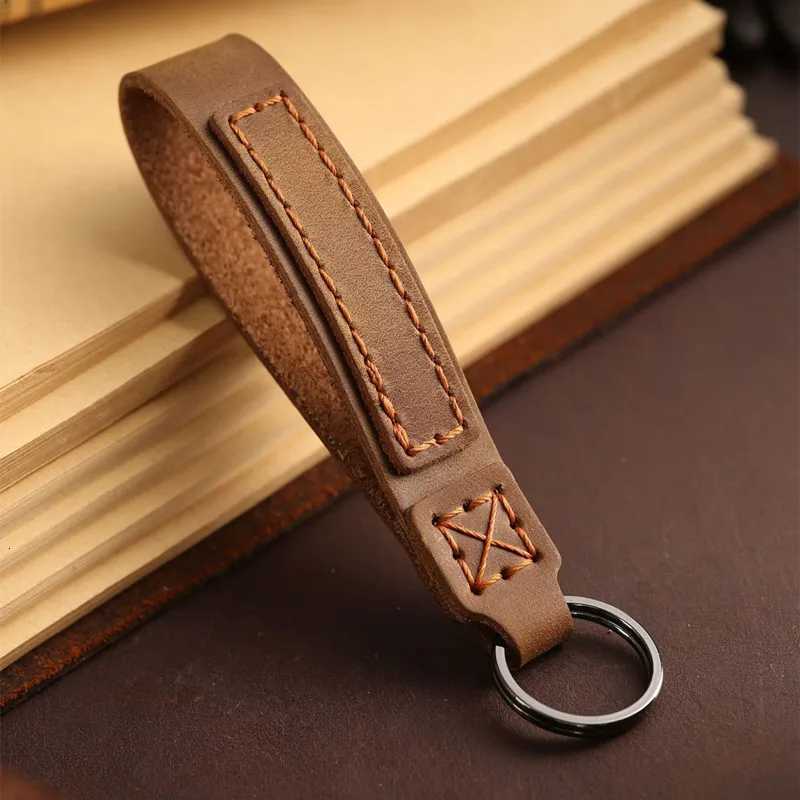 Fashion Real Leather Keychain Business Gift Leather Key Chain Car Auto Key Strap Waist Wallet KeyChains Keyring Keyholde W251021