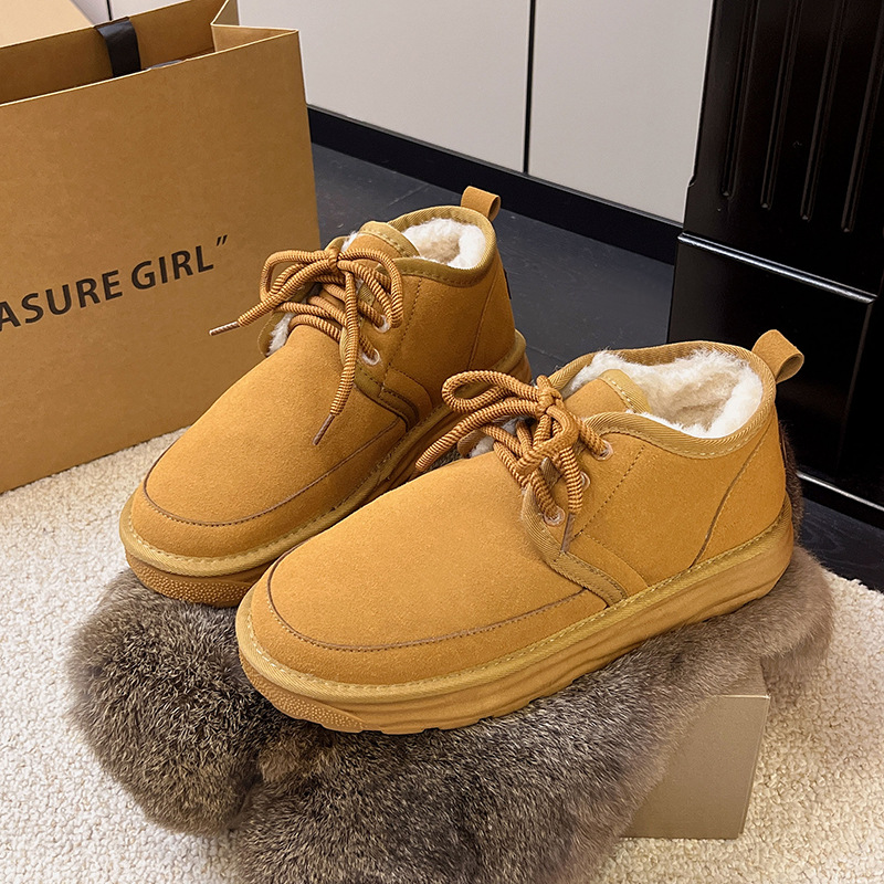 Fashion New Mens Winter Snow Boots Long Plush Fur Lined Thickened Cotton Shoes Durable Slip Resistant Warm Ankle Boots Free Shipping