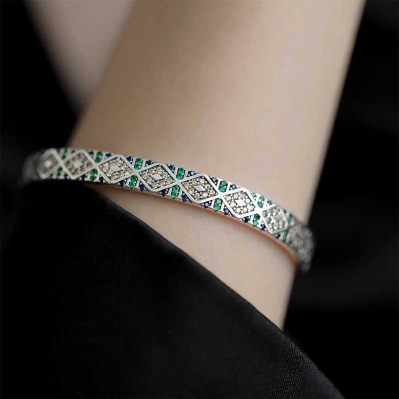 Foxanry Vintage Punk Cuff Bracelet for Women Couples New Fashion Creative Design Sparkling Zircons Wedding Bride Jewelry Gifts J251021