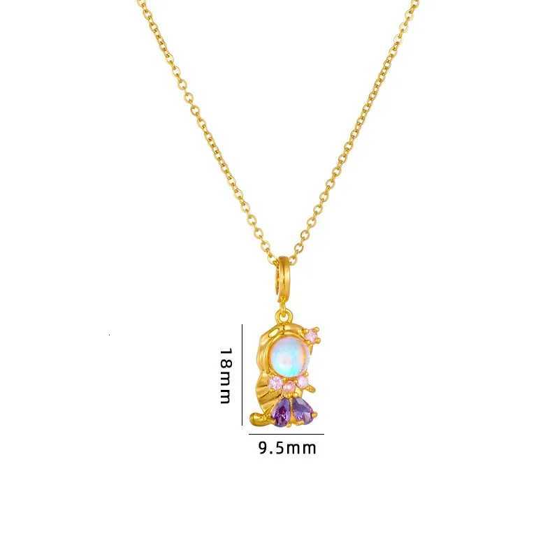 Shiny Princess Snow White Cinderella Zircon Pendant Necklace for Women Girls Stainless Steel Chain Party Accessories GiftsXJ251018