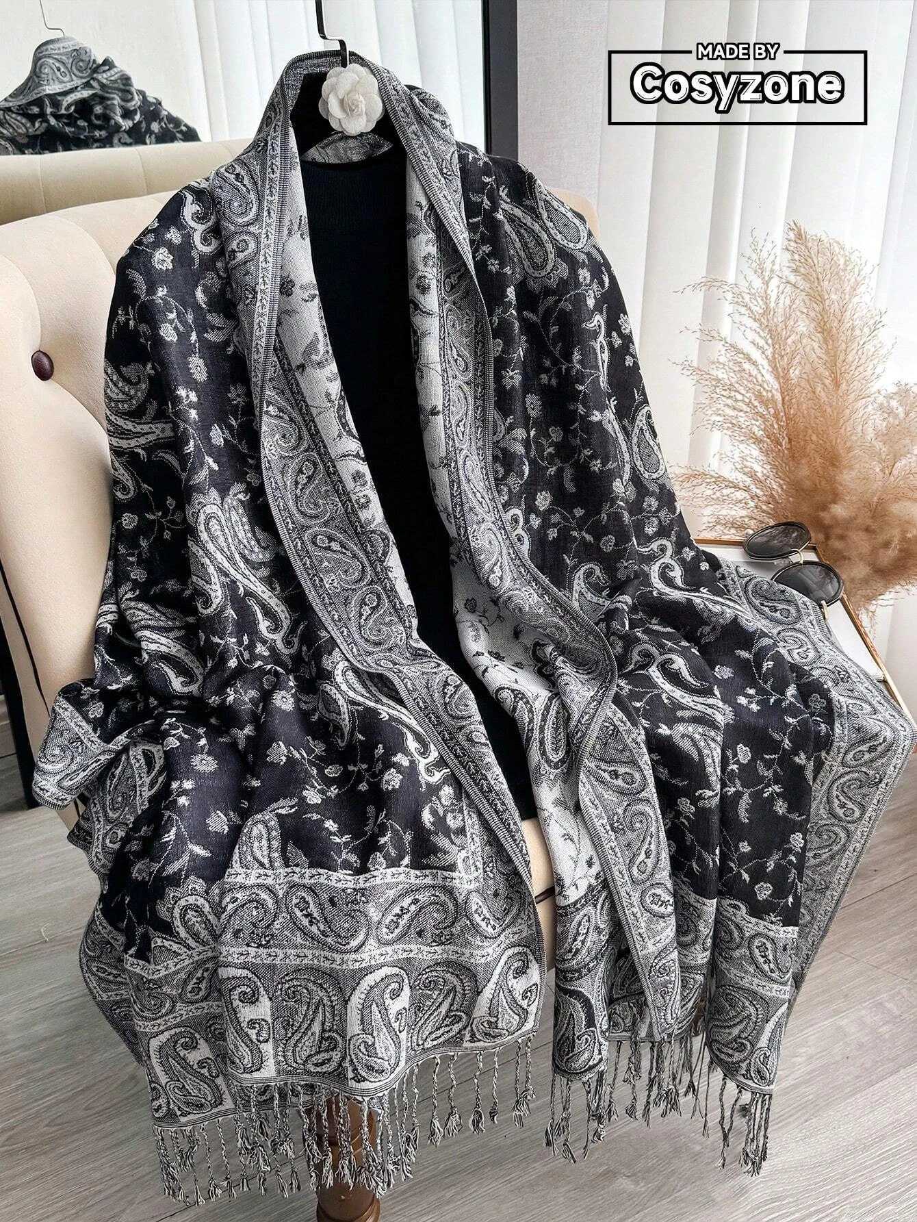 2025 New Pashmina Women Scarf Bohemia Paisley Shawl Wrap Paisley Jacquard Flowers Cashmere Classic Tassels 70X190cm W251021