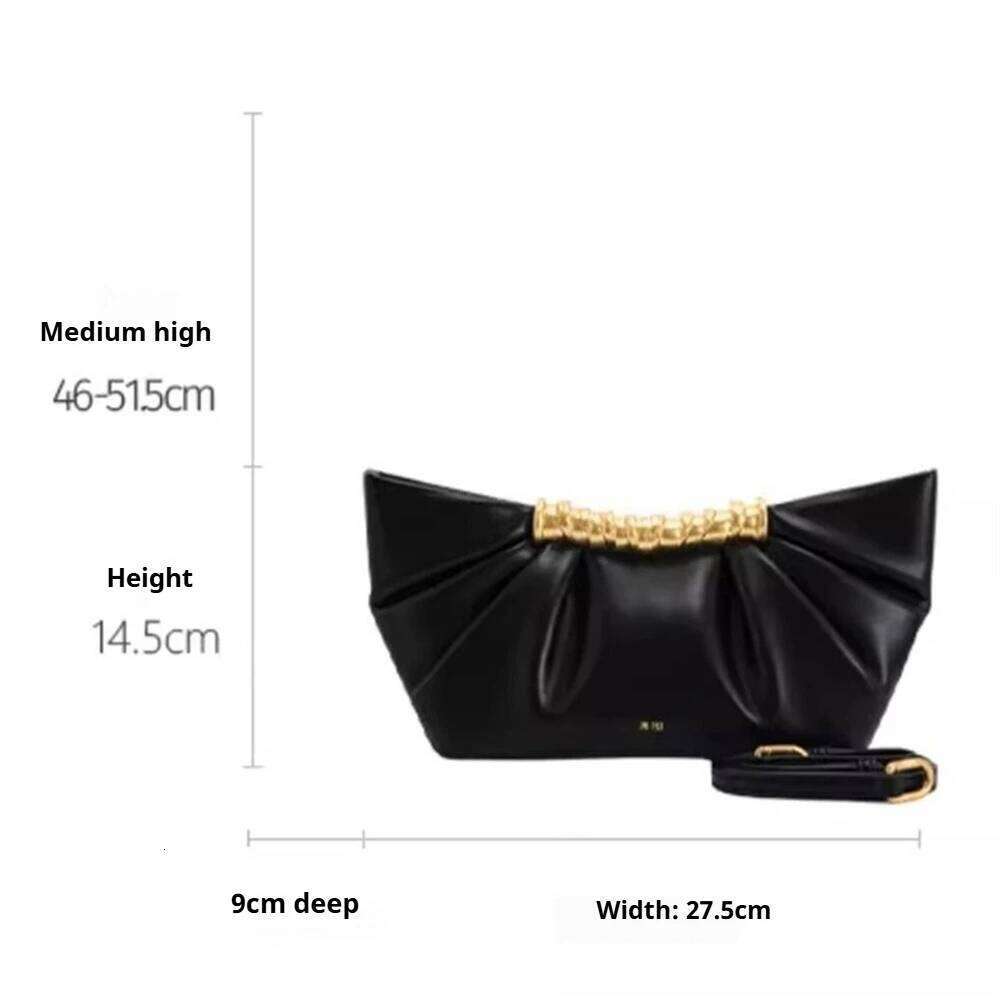 Leia French Style Pleated Shoulder Bag Mini Metal Chain Crossbody Purse Elegant Banquet Evening Party Bag 2025 New