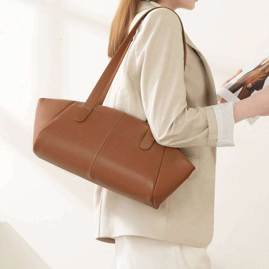 Genuine Women's Underarm New Niche Design Top Hand Leather Tote Vintage Large Capacity Shoulder Bag 251021