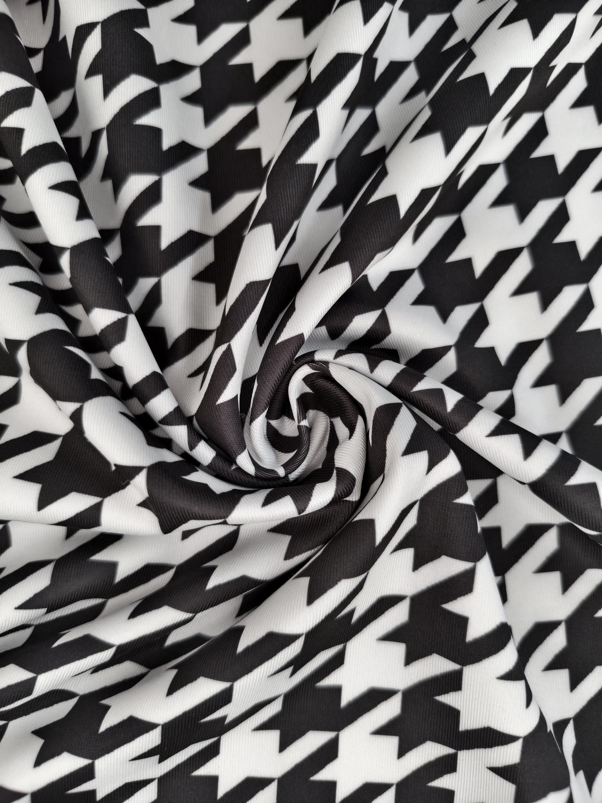 Women's Spring & Autumn New Casual Versatile Commute Fashion Houndstooth Patchwork Dress, Milk Silk V-Neck Long Sleeve Women's Dress (S-XXL,