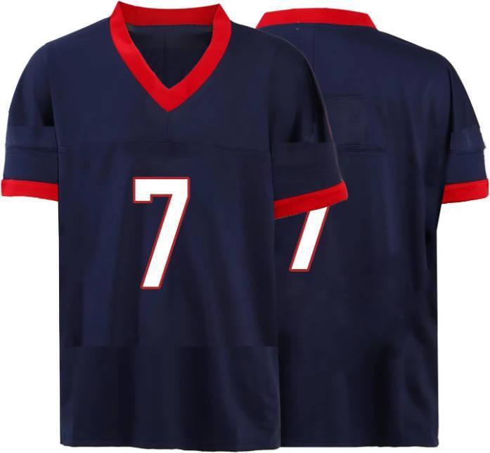 2025 new Custom Mens/Youth Football ed T-Shirt for Sports Fan Navy/Red No Brand/s Comfortable