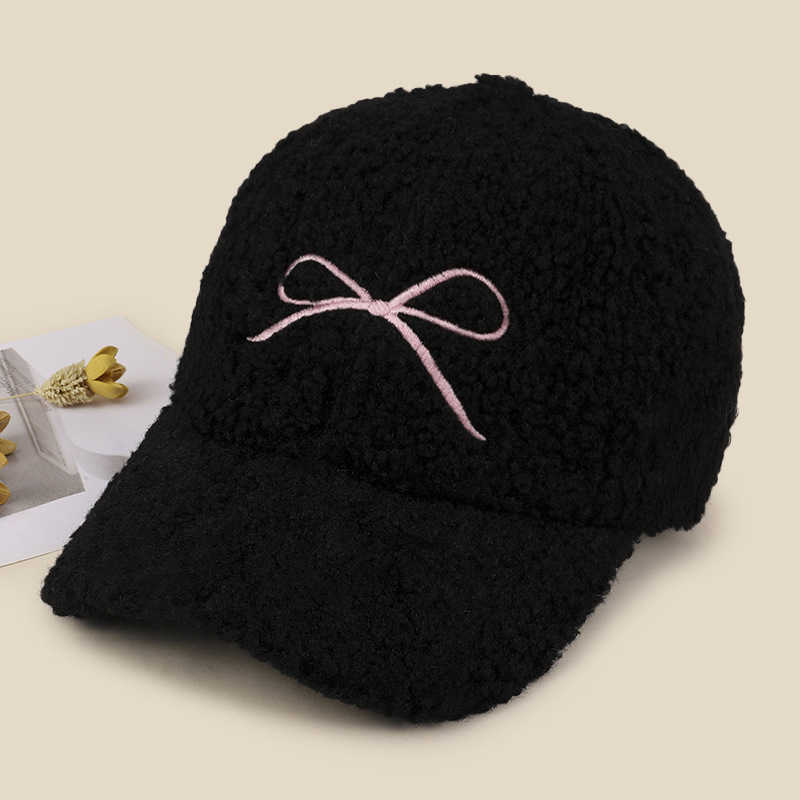Lamb Wool Hat for Men and Women Simple Letter Design Autumn and Winter Fashion Casual Versatile Plush Baseball Cap Trendy H251020